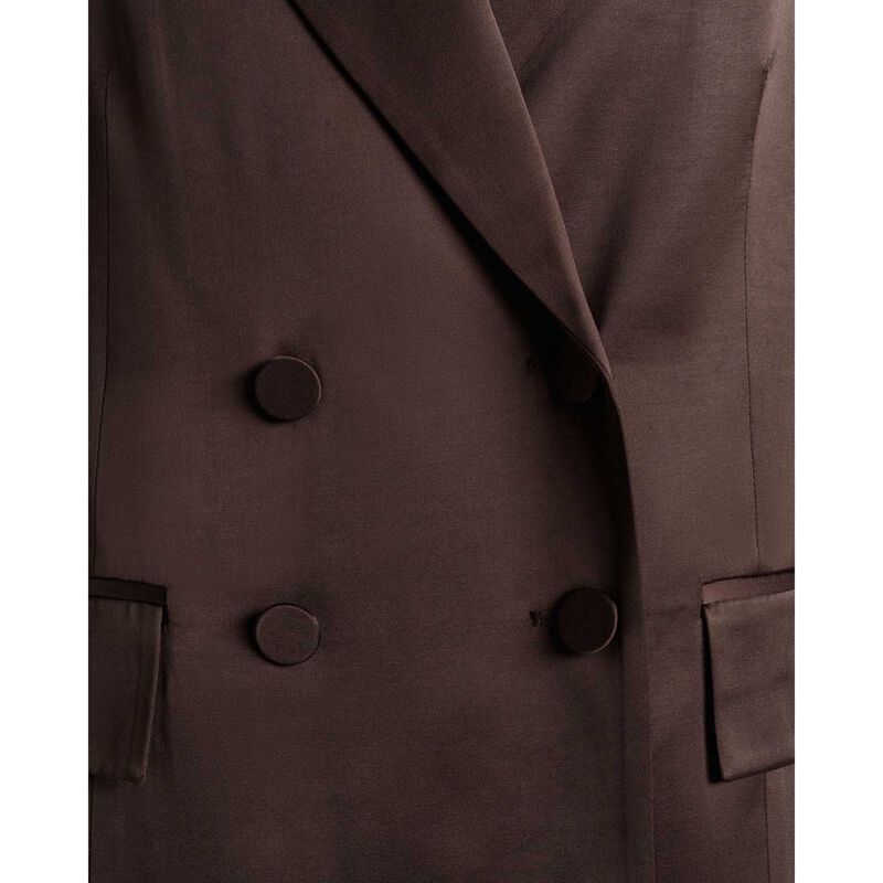 Cue Matte Satin Viscose Double Breasted Blazer image number 2